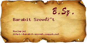 Barabit Szovát névjegykártya